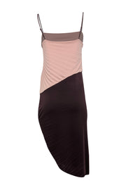 Current Boutique-Halston Heritage - Purple & Blush Colorblock Ruched Midi Dress Sz 6