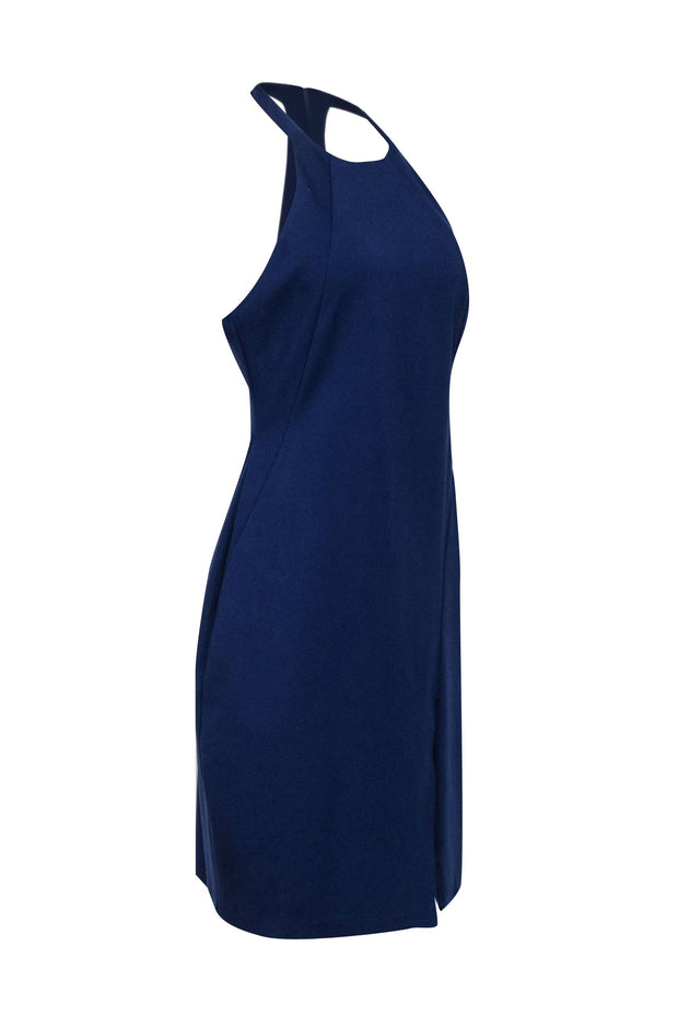Current Boutique-Halston Heritage - Navy Halter Midi Dress w/ Front Slit Sz 8