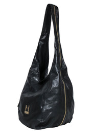 Current Boutique-Halston Heritage - Black Leather Slouchy Shoulder Bag