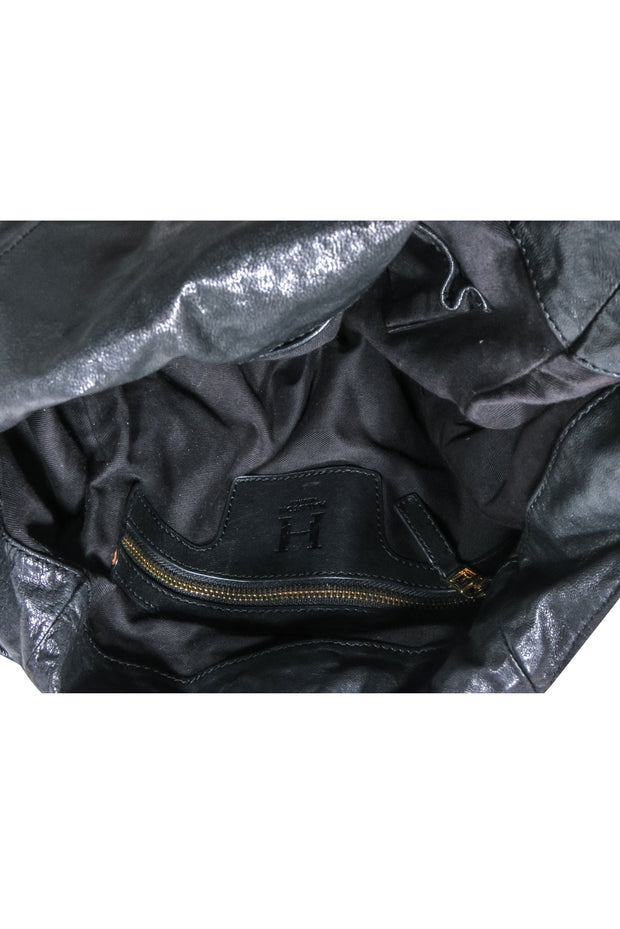 Current Boutique-Halston Heritage - Black Leather Slouchy Shoulder Bag