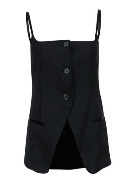Current Boutique-Helmut Lang - Black Wool Blend Blazer Top Sz S