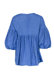 Current Boutique-Hemant & Nandita - Blue w/ Red Embroidered Detail Top Sz XS