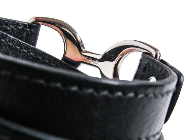 Current Boutique-Hermes - Black " Baby Pavane" Wrap Bracelet