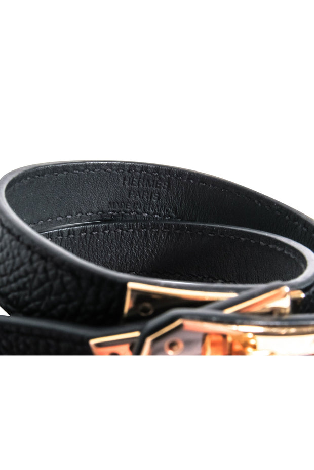 Current Boutique-Hermes - Black Kelly Double Tour Bracelet