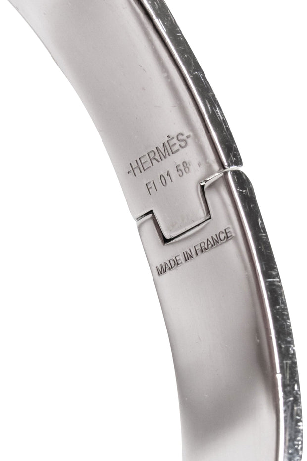 Current Boutique-Hermes - Blue w/ Palladium Hardware "Clic H" Bracelet