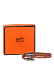 Current Boutique-Hermes - Tan Leather Tournis Tresse Bracelet