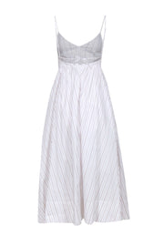 Current Boutique-Birgitte Herskind - White w/ Tan Stripes Cotton Blend Maxi Dress Sz 2