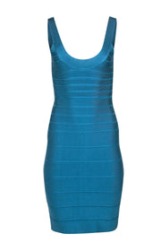 Current Boutique-Herve Leger - Teal Bandage Sleeveless Knee Length Dress Sz S