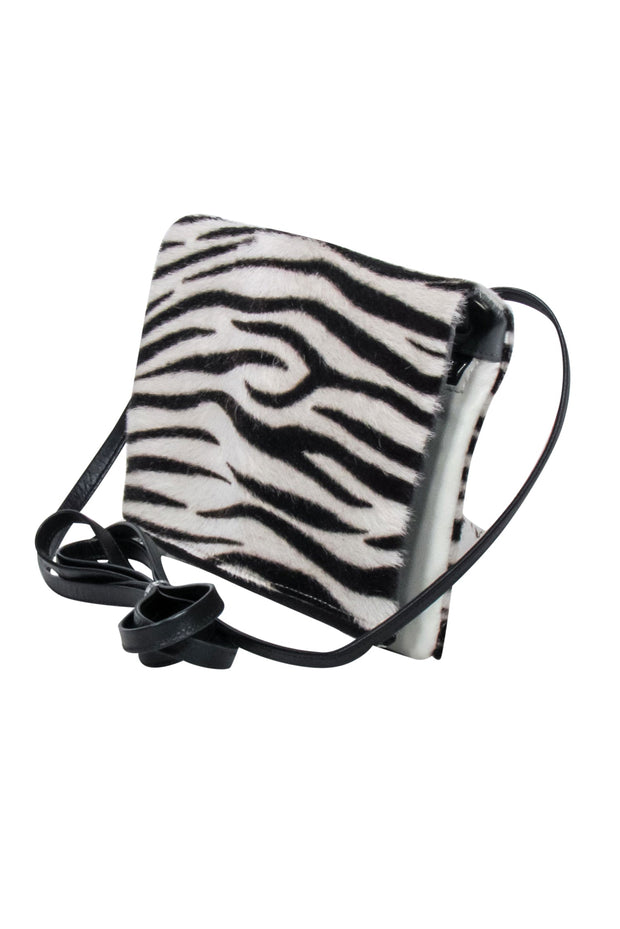 Current Boutique-Hester van Eeghen - Ivory & Black Zeba Print Fold Over Crossbody Bag