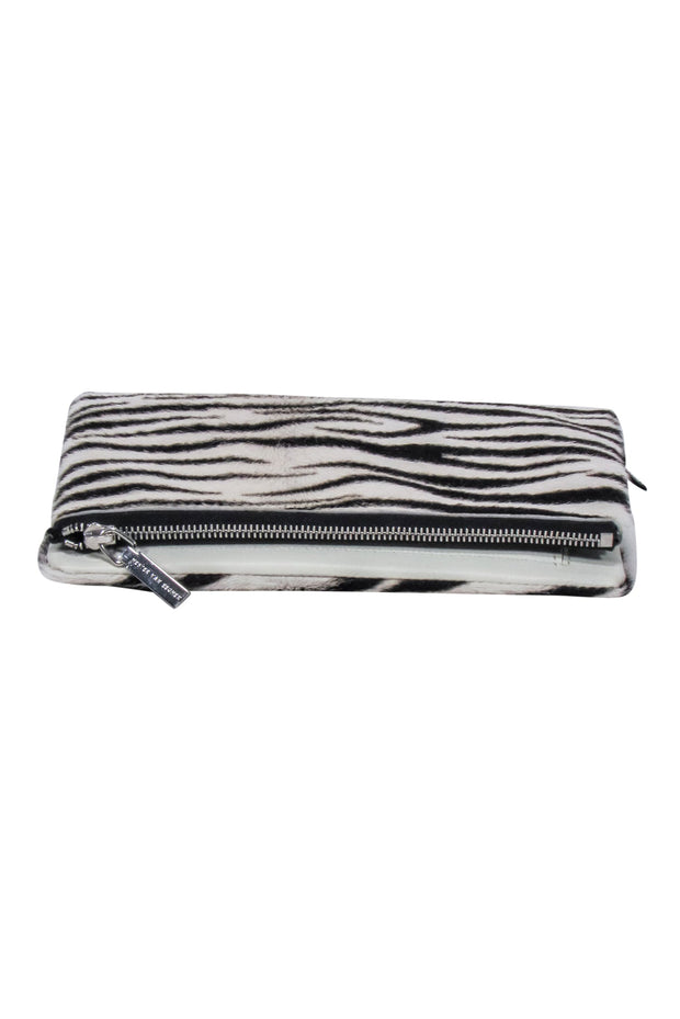 Current Boutique-Hester van Eeghen - Ivory & Black Zeba Print Fold Over Crossbody Bag