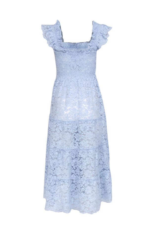Current Boutique-Hill House - Light Blue Lace Smocked Bodice Dress Sz XS