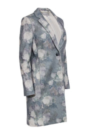 Current Boutique-Hobbs - Muted Teal, Grey, & Ivory Floral Print Wool Blend Coat Sz 6