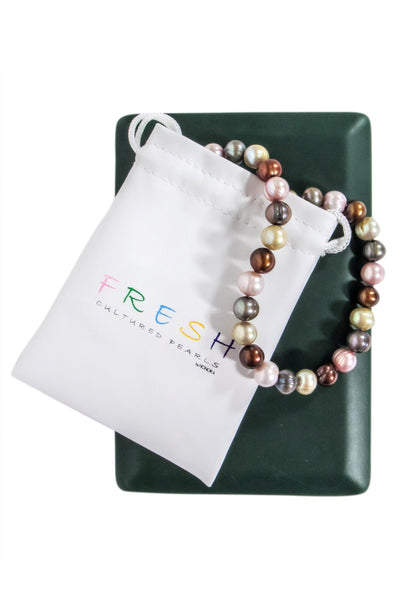 Current Boutique-Honora - Brown, Ivory, Grey Fresh Water Peal Necklace