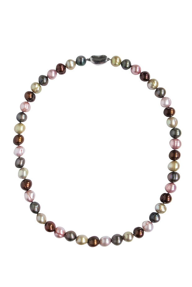 Current Boutique-Honora - Brown, Ivory, Grey Fresh Water Peal Necklace