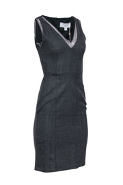 Current Boutique-Hugo Boss - Charcoal Grey Sheath Dress w/ Black Mesh Accent Sz 0