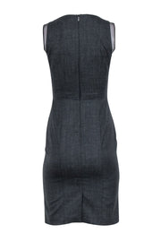 Current Boutique-Hugo Boss - Charcoal Grey Sheath Dress w/ Black Mesh Accent Sz 0