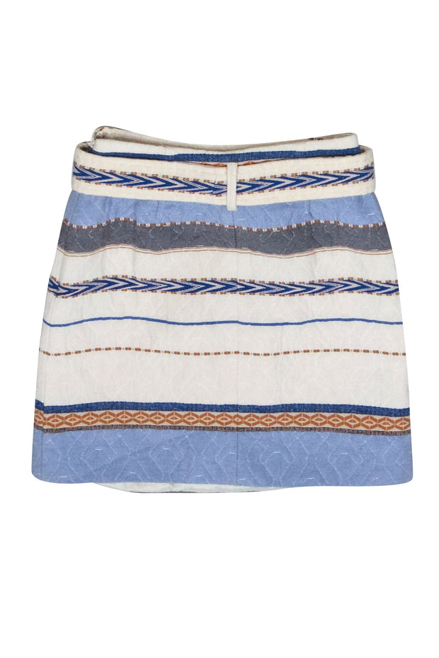Current Boutique-Intermix - Ivory Striped Quilted Mini Skirt w/ Removable Belt Sz 2