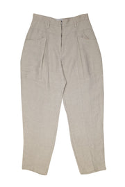 Current Boutique-IRO - Beige Linen Blend Zipper Front Pants Sz 6