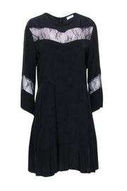 Current Boutique-IRO - Black Long Sleeve Dress w/ Lace Panels Sz 10