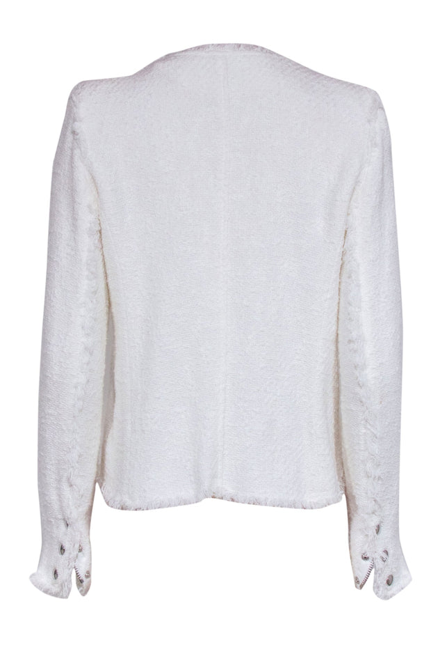 Current Boutique-IRO - Ivory Tweed Zipper Front Jacket Sz 10