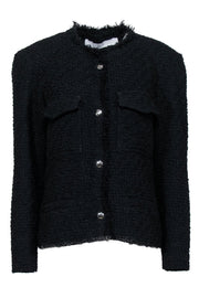 Current Boutique-IRO - Black Tweed Snap Button Jacket Sz 6
