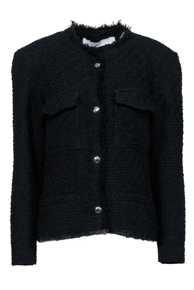 Current Boutique-IRO - Black Tweed Snap Button Jacket Sz 6