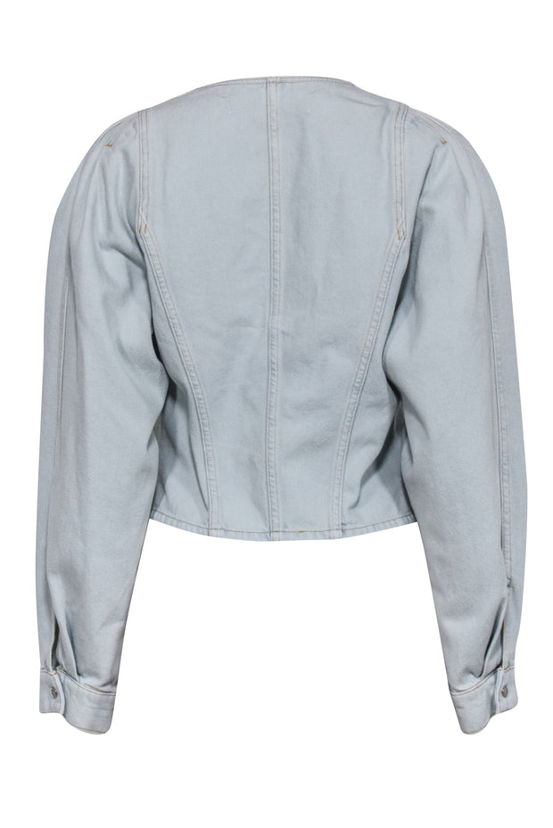 Current Boutique-IRO - Light Wash Denim Snap Button Jacket Sz 6