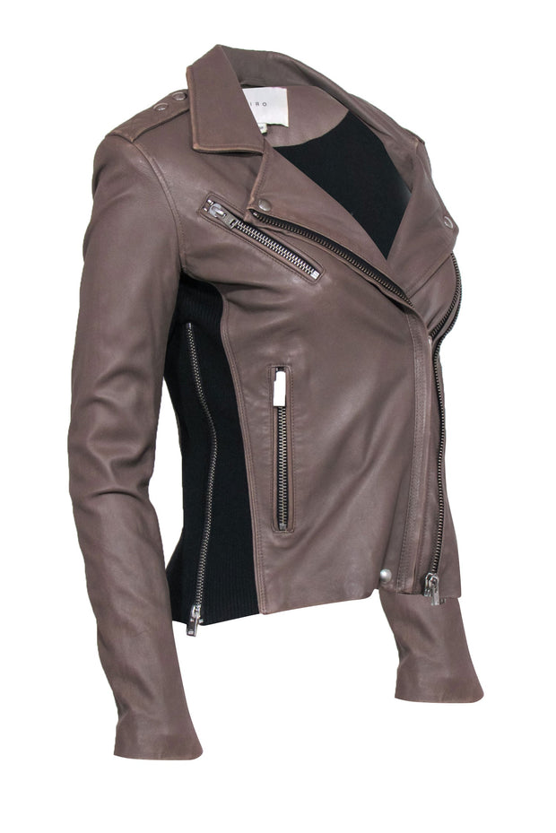 Current Boutique-IRO - Taupe Leather Jacket Sz 6