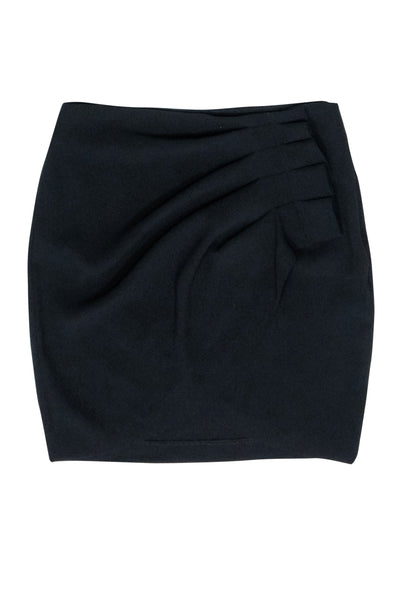 Current Boutique-IRO - Black Pleated Ruched Tulip Front Skirt Sz 6