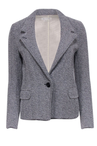 Current Boutique-Isabel Marant Etoile - Grey & Ivory Chevron Blend Blazer Sz 4