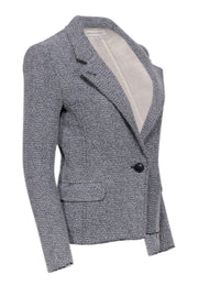 Current Boutique-Isabel Marant Etoile - Grey & Ivory Chevron Blend Blazer Sz 4