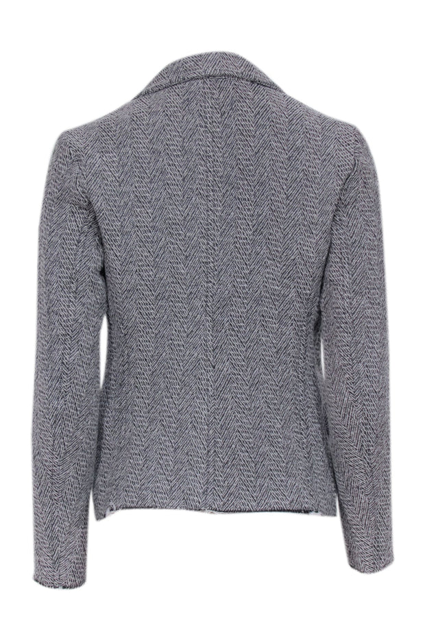 Current Boutique-Isabel Marant Etoile - Grey & Ivory Chevron Blend Blazer Sz 4