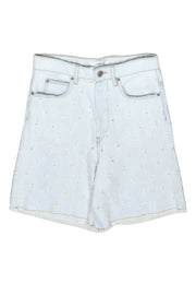 Current Boutique-Isabel Marant Etoile - Light Acid Washed Denim Shorts w/ Ivory Trim Sz 2