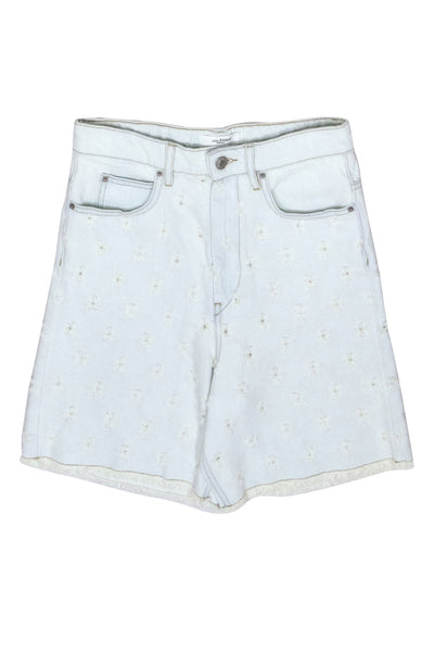 Current Boutique-Isabel Marant Etoile - Light Acid Washed Denim Shorts w/ Ivory Trim Sz 2