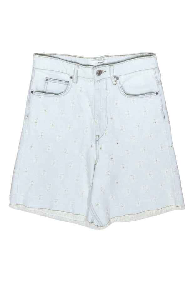 Current Boutique-Isabel Marant Etoile - Light Acid Washed Denim Shorts w/ Ivory Trim Sz 2