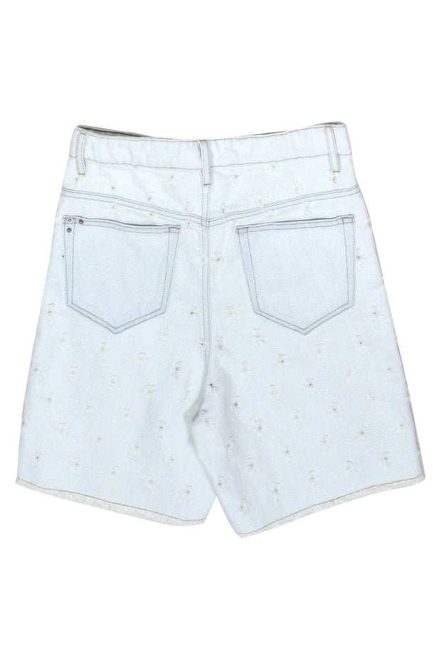 Current Boutique-Isabel Marant Etoile - Light Acid Washed Denim Shorts w/ Ivory Trim Sz 2
