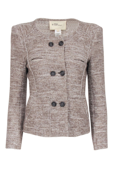 Current Boutique-Isabel Marant Etoile - Beige & Cream Blend Button Front Jacket Sz 2