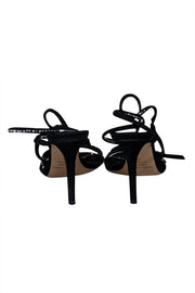 Current Boutique-Isabel Marant - Black Suede Rhinestone Embellished Strappy Pumps Sz 8