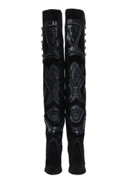 Current Boutique-Isabel Marant - Black Suede & Leather "Becky" Embellished Boots Sz 8