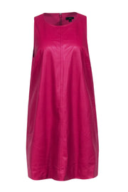 Current Boutique-J.Crew - Hot Pink Faux Leather Sleeveless Shift Dress Sz L