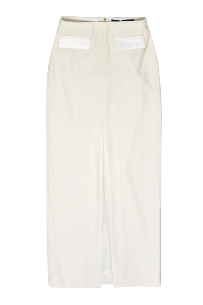 Current Boutique-J.Crew Collection - Ivory Wool Maxi Skirt w/ Slit Sz 4