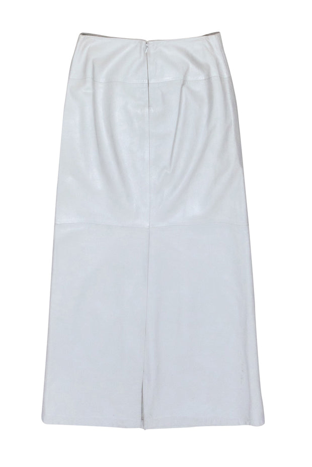 Current Boutique-J.Crew - Ivory Leather Maxi Skirt Sz 6