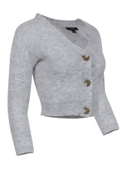 Current Boutique-J. Crew - Grey Fuzzy Wool Blend Cardigan Sz S