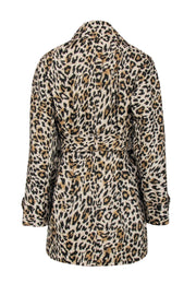 Current Boutique-J.Crew - Beige & Black Leopard Print Double Breasted Trench Coat Sz XXS
