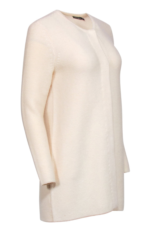 Current Boutique-J. McLaughlin - Cream Textured Snap Button Cardigan Sz M