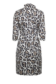 Current Boutique-J. McLaughlin - Ivory w/ Black & Beige Leopard Print Sheath Dress Sz M