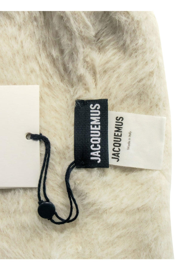 Current Boutique-Jacquemus - Beige Fuzzy Beanie Hat w/ Embroidered Logo