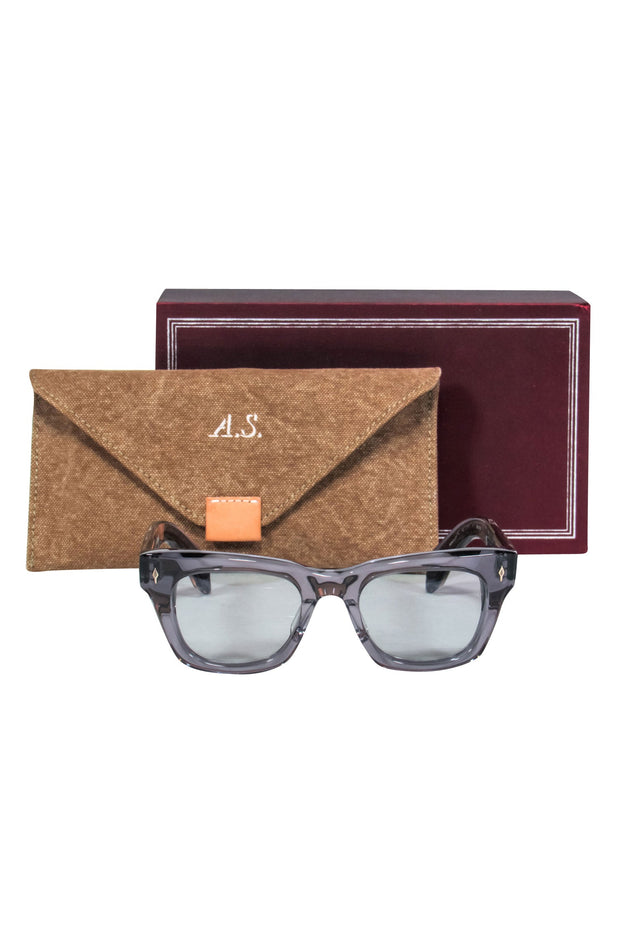 Current Boutique-Jacques Marie Mage - Transparent Blue Square Sunglasses