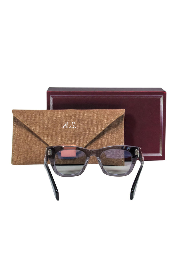 Current Boutique-Jacques Marie Mage - Transparent Blue Square Sunglasses