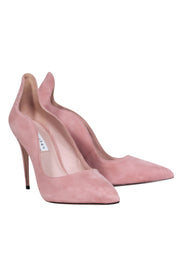 Current Boutique-James Chan - Blush Pink Suede Scalloped Basic Pump sz 9.5